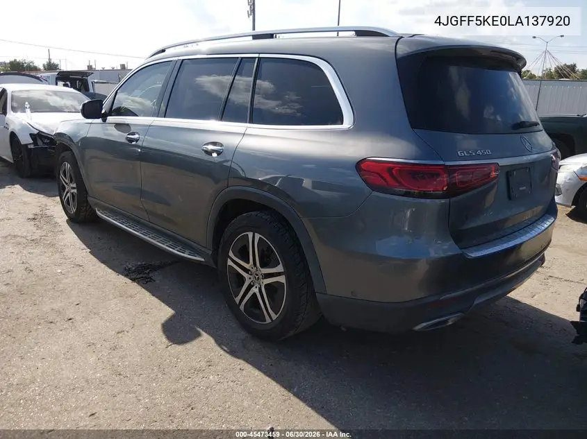 2020 Mercedes-Benz Gls 450 4Matic VIN: 4JGFF5KE0LA137920 Lot: 45473459