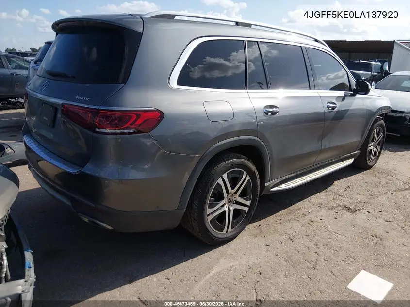 2020 Mercedes-Benz Gls 450 4Matic VIN: 4JGFF5KE0LA137920 Lot: 45473459