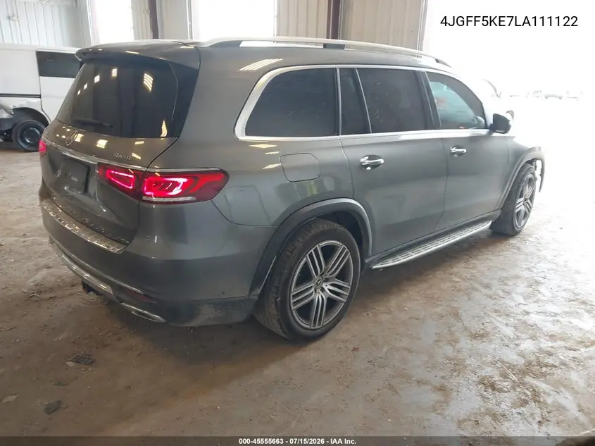 2020 Mercedes-Benz Gls 450 4Matic VIN: 4JGFF5KE7LA111122 Lot: 45555663