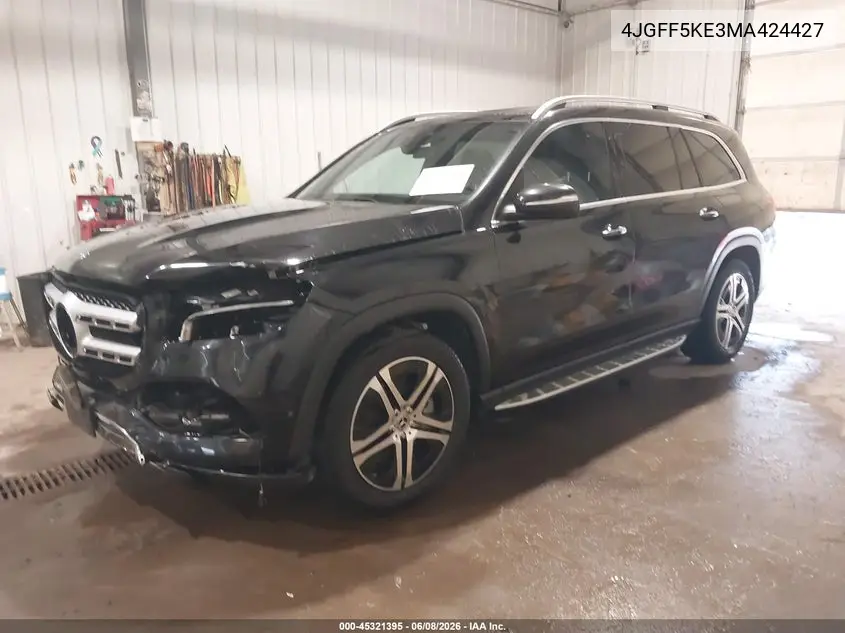 2021 Mercedes-Benz Gls 450 4Matic VIN: 4JGFF5KE3MA424427 Lot: 45321395