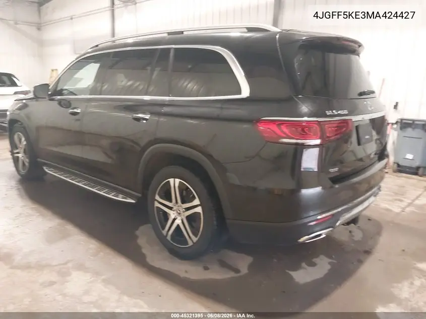 2021 Mercedes-Benz Gls 450 4Matic VIN: 4JGFF5KE3MA424427 Lot: 45321395