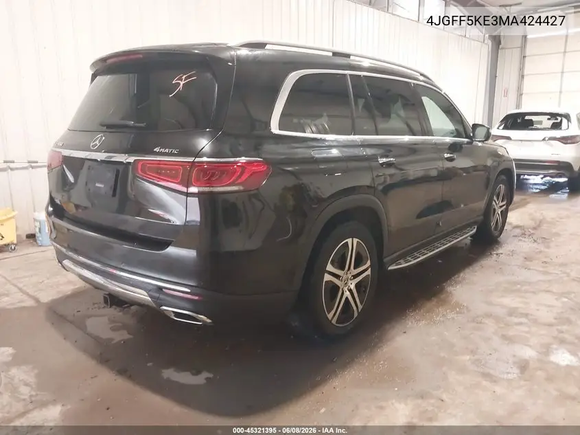 2021 Mercedes-Benz Gls 450 4Matic VIN: 4JGFF5KE3MA424427 Lot: 45321395