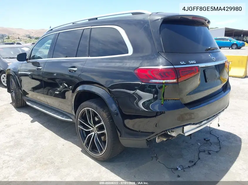 2021 Mercedes-Benz Gls 580 4Matic VIN: 4JGFF8GE5MA429980 Lot: 45506222
