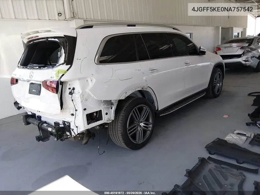 2022 Mercedes-Benz Gls 450 4Matic VIN: 4JGFF5KE0NA757542 Lot: 45161972