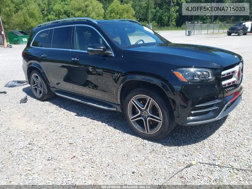 2022 Mercedes-Benz Gls 450 4Matic VIN: 4JGFF5KE0NA715033 Lot: 45298320