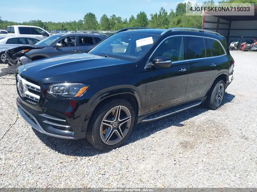 2022 Mercedes-Benz Gls 450 4Matic VIN: 4JGFF5KE0NA715033 Lot: 45298320