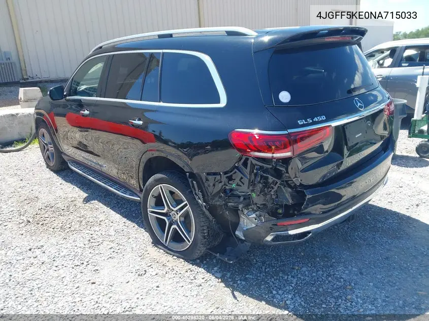 2022 Mercedes-Benz Gls 450 4Matic VIN: 4JGFF5KE0NA715033 Lot: 45298320