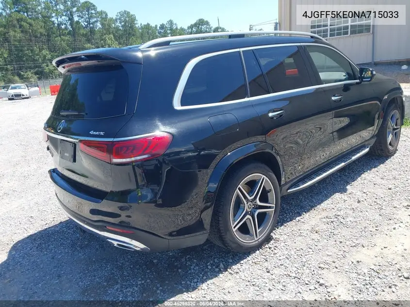 2022 Mercedes-Benz Gls 450 4Matic VIN: 4JGFF5KE0NA715033 Lot: 45298320