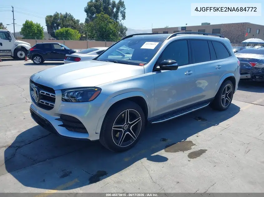 2022 Mercedes-Benz Gls 450 4Matic VIN: 4JGFF5KE2NA684772 Lot: 45378615