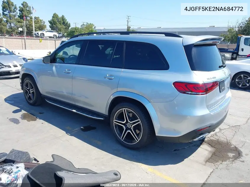 2022 Mercedes-Benz Gls 450 4Matic VIN: 4JGFF5KE2NA684772 Lot: 45378615
