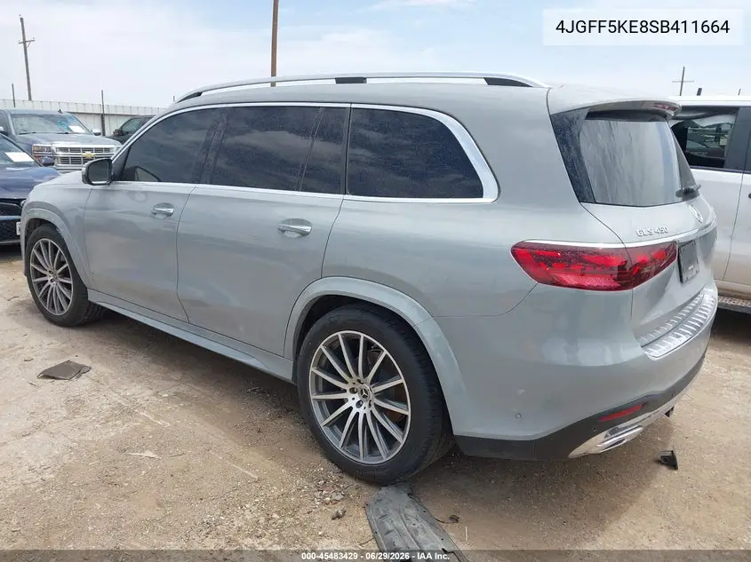 2025 Mercedes-Benz Gls 450 4Matic VIN: 4JGFF5KE8SB411664 Lot: 45483429