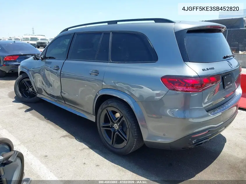 2025 Mercedes-Benz Gls 450 4Matic VIN: 4JGFF5KE3SB452820 Lot: 45533863