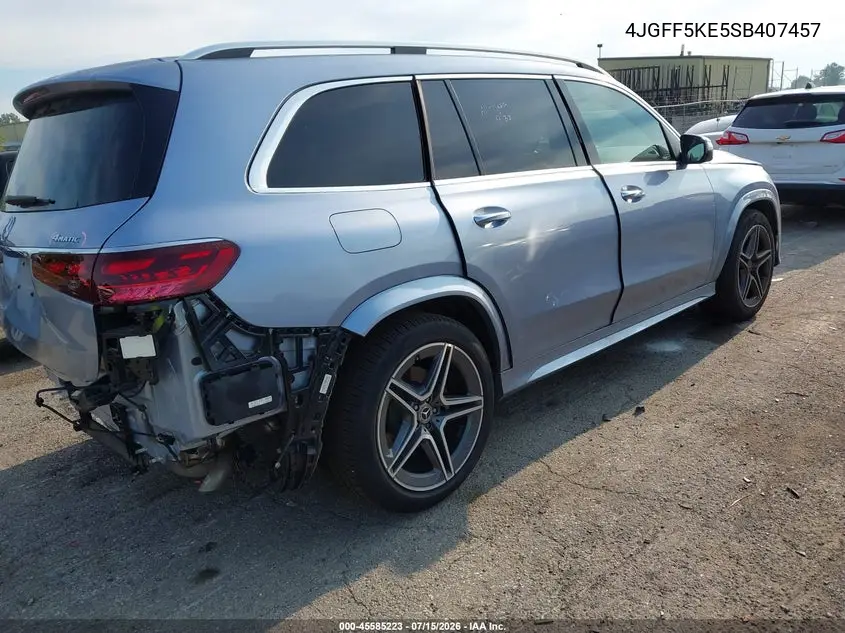 2025 Mercedes-Benz Gls 450 4Matic VIN: 4JGFF5KE5SB407457 Lot: 45585223