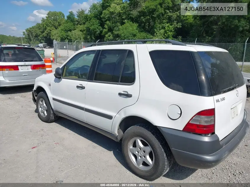 1999 Mercedes-Benz Ml 320 VIN: 4JGAB54E3XA127150 Lot: 45364986