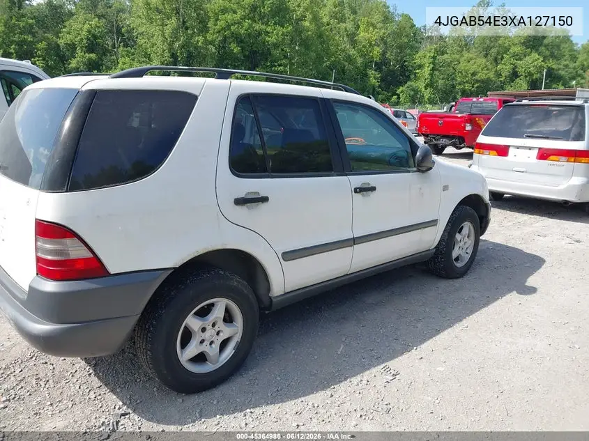 1999 Mercedes-Benz Ml 320 VIN: 4JGAB54E3XA127150 Lot: 45364986