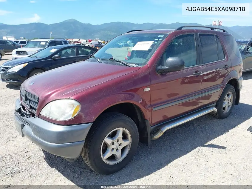 1999 Mercedes-Benz Ml 320 VIN: 4JGAB54E5XA098718 Lot: 45385503