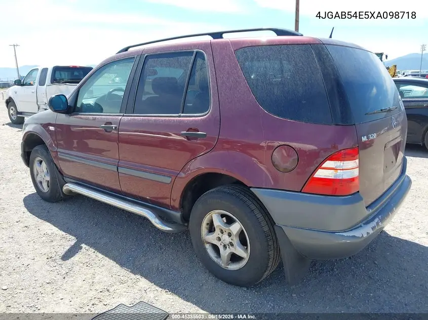 1999 Mercedes-Benz Ml 320 VIN: 4JGAB54E5XA098718 Lot: 45385503