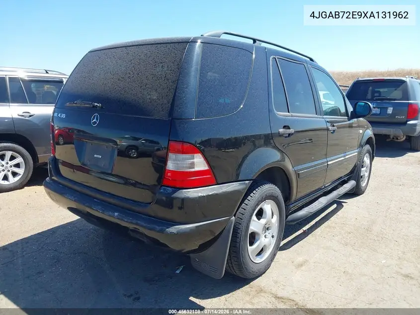 1999 Mercedes-Benz Ml 430 VIN: 4JGAB72E9XA131962 Lot: 45632108
