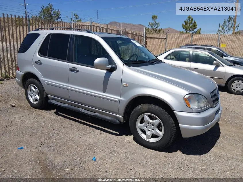 2000 Mercedes-Benz Ml 320 VIN: 4JGAB54EXYA213041 Lot: 45419781