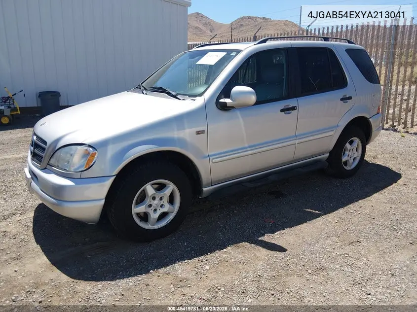 2000 Mercedes-Benz Ml 320 VIN: 4JGAB54EXYA213041 Lot: 45419781