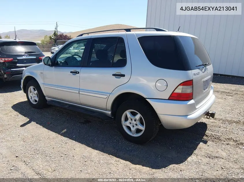 2000 Mercedes-Benz Ml 320 VIN: 4JGAB54EXYA213041 Lot: 45419781