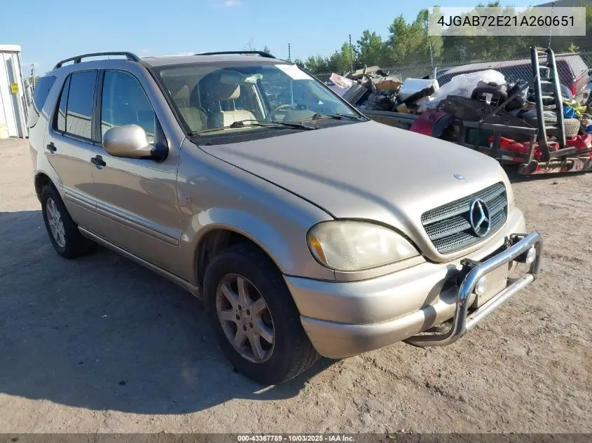 4JGAB72E21A260651 2001 Mercedes-Benz Ml 430