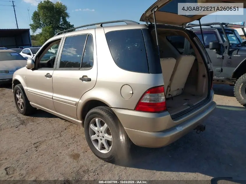 4JGAB72E21A260651 2001 Mercedes-Benz Ml 430
