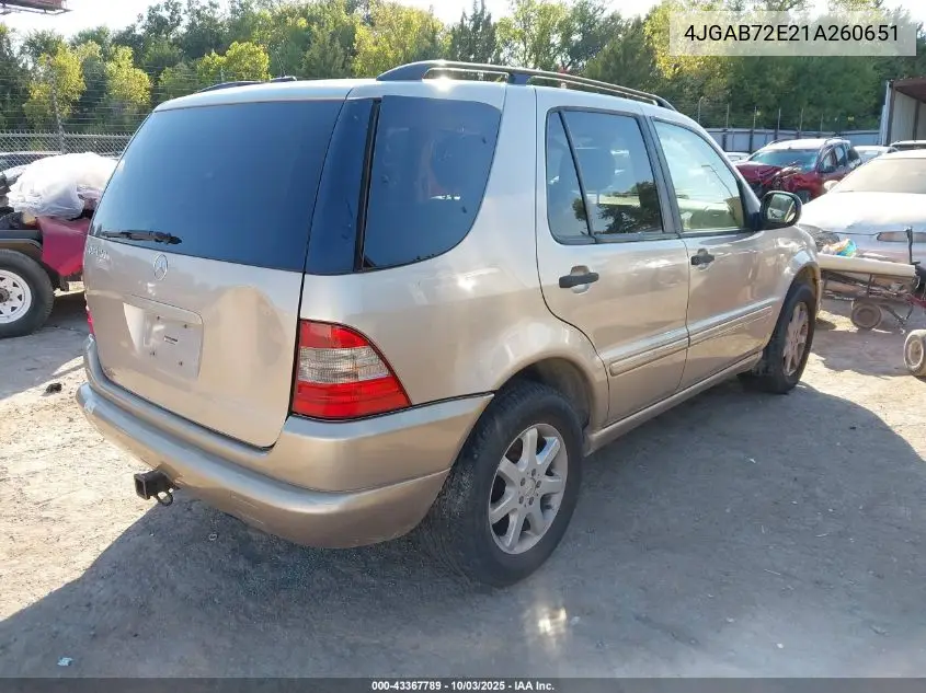 4JGAB72E21A260651 2001 Mercedes-Benz Ml 430