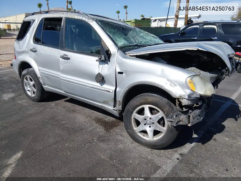 2001 Mercedes-Benz Ml 320 VIN: 4JGAB54E51A250763 Lot: 45374801