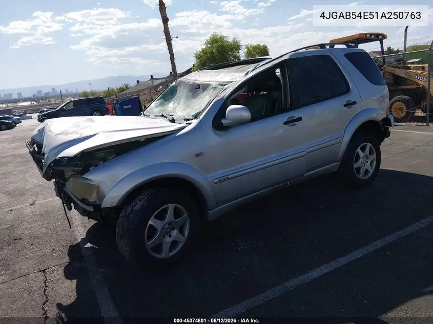 2001 Mercedes-Benz Ml 320 VIN: 4JGAB54E51A250763 Lot: 45374801