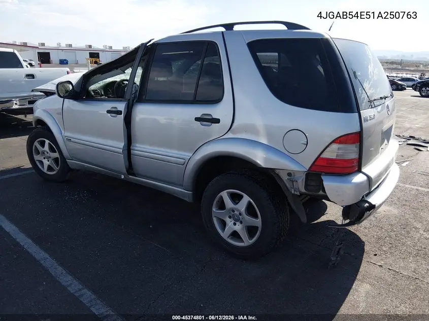 2001 Mercedes-Benz Ml 320 VIN: 4JGAB54E51A250763 Lot: 45374801