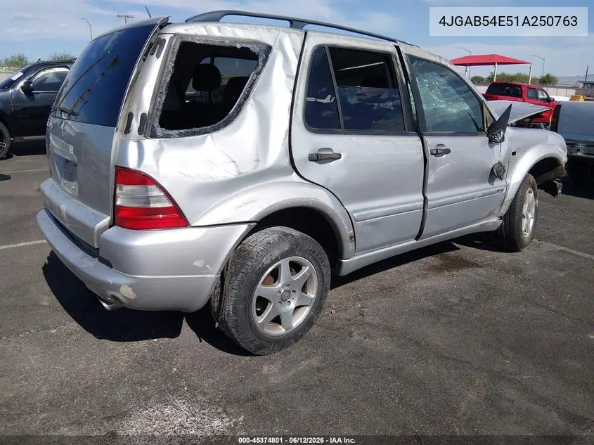 2001 Mercedes-Benz Ml 320 VIN: 4JGAB54E51A250763 Lot: 45374801