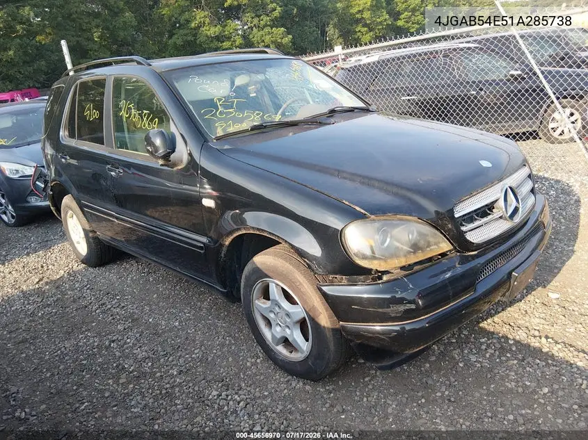 2001 Mercedes-Benz Ml 320 VIN: 4JGAB54E51A285738 Lot: 45656970