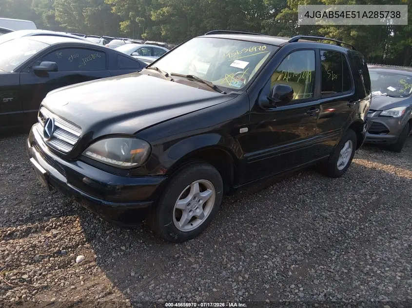 2001 Mercedes-Benz Ml 320 VIN: 4JGAB54E51A285738 Lot: 45656970