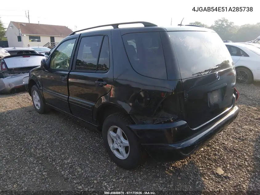 2001 Mercedes-Benz Ml 320 VIN: 4JGAB54E51A285738 Lot: 45656970