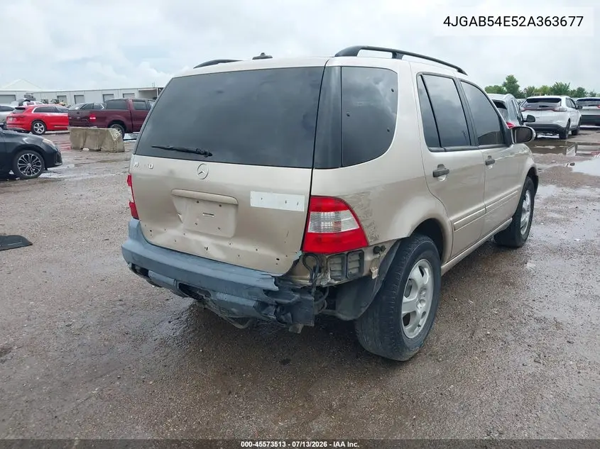 2002 Mercedes-Benz Ml 320 VIN: 4JGAB54E52A363677 Lot: 45573513