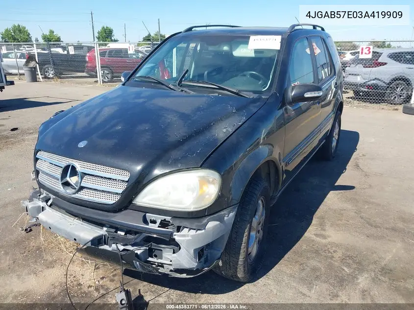 2003 Mercedes-Benz Ml 350 VIN: 4JGAB57E03A419909 Lot: 45353771