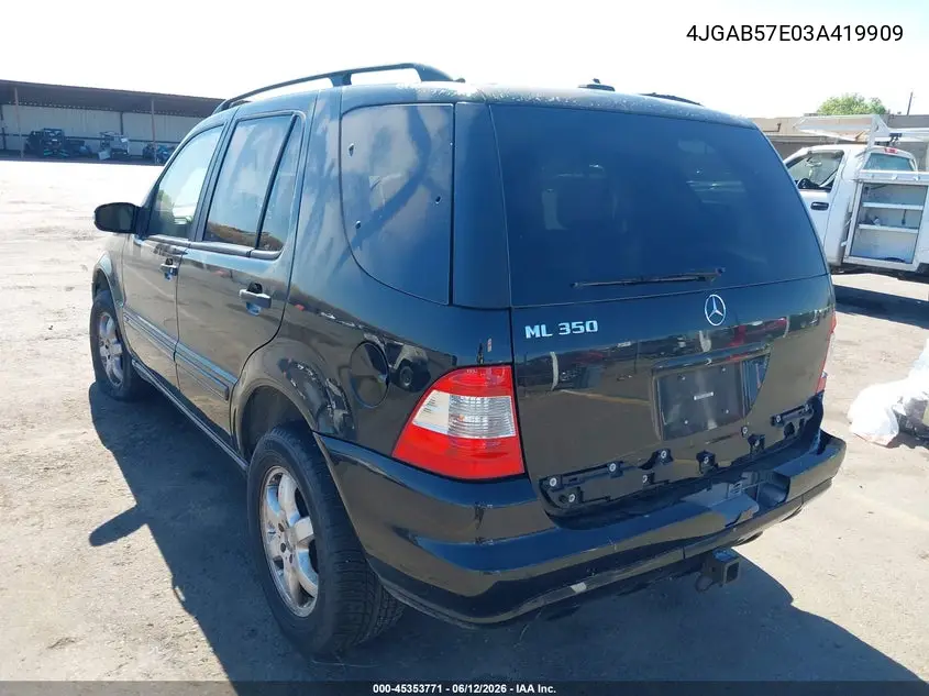 2003 Mercedes-Benz Ml 350 VIN: 4JGAB57E03A419909 Lot: 45353771