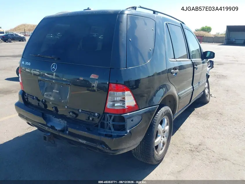 2003 Mercedes-Benz Ml 350 VIN: 4JGAB57E03A419909 Lot: 45353771