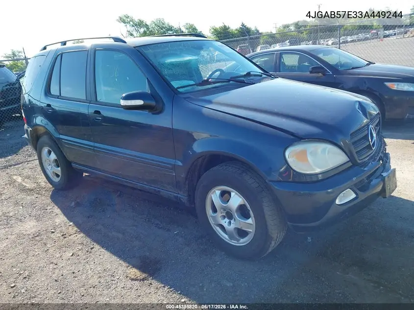 2003 Mercedes-Benz Ml 350 VIN: 4JGAB57E33A449244 Lot: 45385820