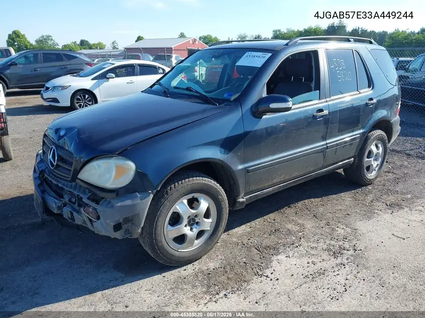 2003 Mercedes-Benz Ml 350 VIN: 4JGAB57E33A449244 Lot: 45385820