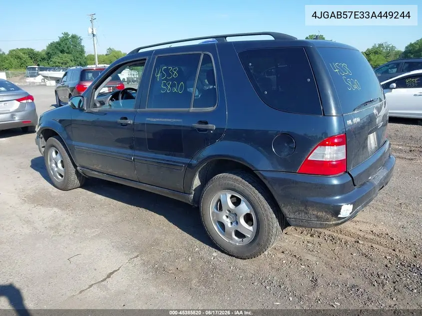 2003 Mercedes-Benz Ml 350 VIN: 4JGAB57E33A449244 Lot: 45385820