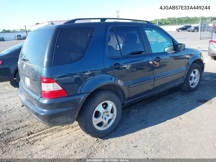 2003 Mercedes-Benz Ml 350 VIN: 4JGAB57E33A449244 Lot: 45385820