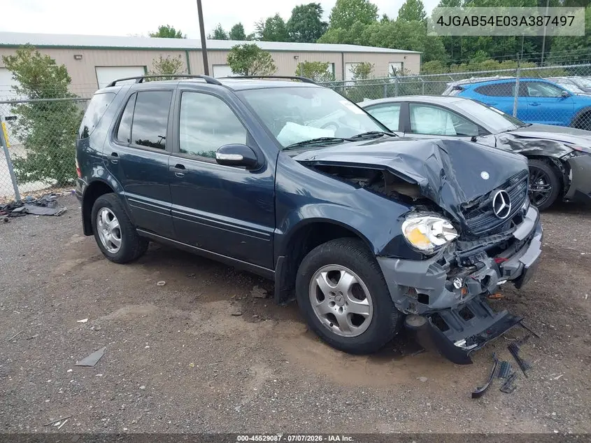 2003 Mercedes-Benz Ml 320 VIN: 4JGAB54E03A387497 Lot: 45529087