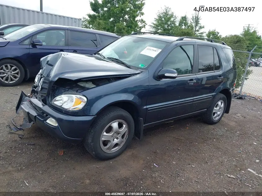 2003 Mercedes-Benz Ml 320 VIN: 4JGAB54E03A387497 Lot: 45529087