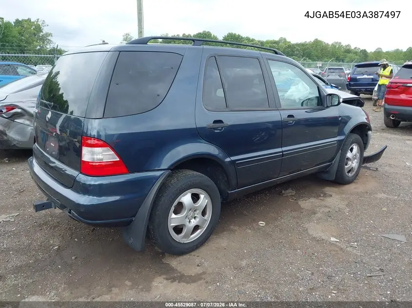 2003 Mercedes-Benz Ml 320 VIN: 4JGAB54E03A387497 Lot: 45529087