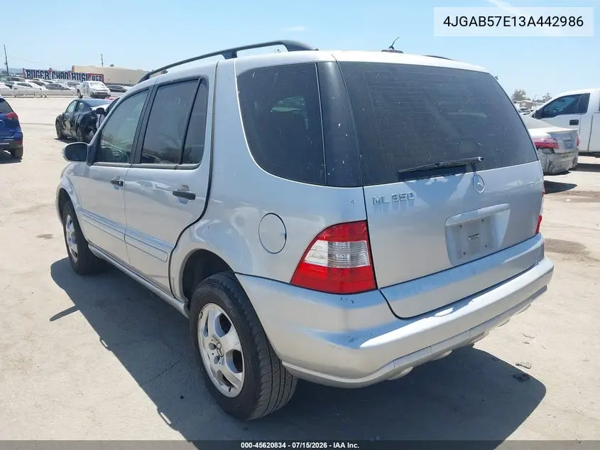 2003 Mercedes-Benz Ml 350 VIN: 4JGAB57E13A442986 Lot: 45620834