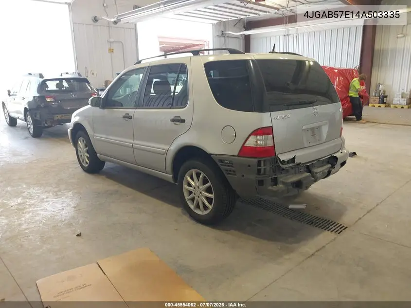 2004 Mercedes-Benz Ml 350 4Matic VIN: 4JGAB57E14A503335 Lot: 45554062
