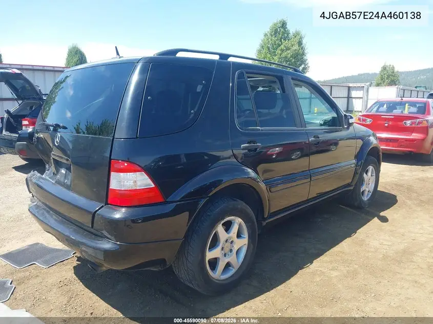 2004 Mercedes-Benz Ml 350 4Matic VIN: 4JGAB57E24A460138 Lot: 45590090