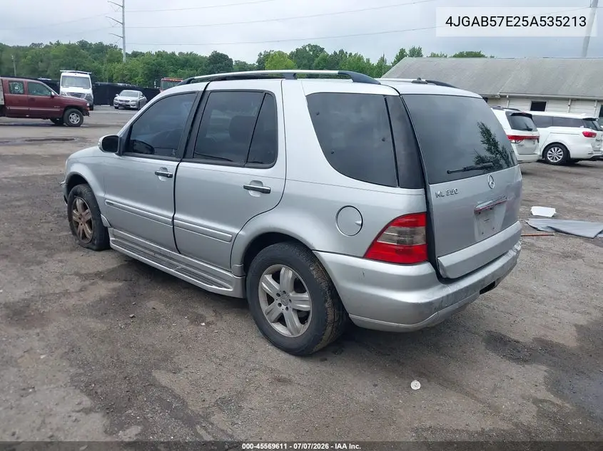2005 Mercedes-Benz Ml 350 4Matic VIN: 4JGAB57E25A535213 Lot: 45569611